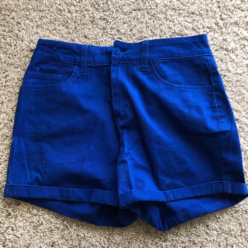Blue high Waisted Shorts